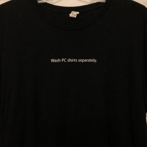 "Wash PC Shirts Separately." Apple Logo Shirt